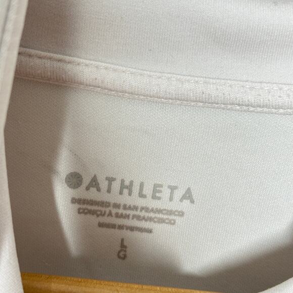 ATHLETA Seasoft Quarter Zip Pullover Sweatshirt Magnolia White Sz L {VV26} - Picture 5 of 7